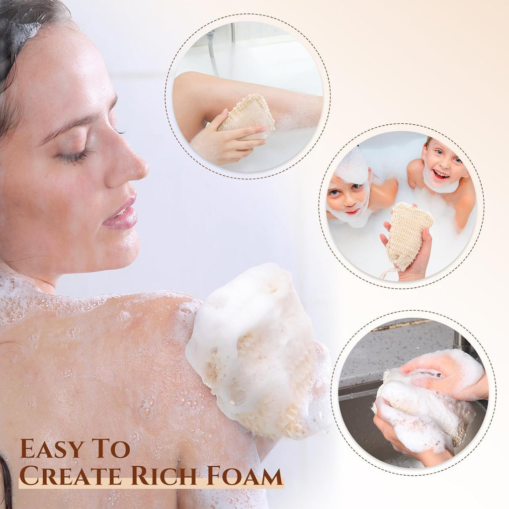 Rtteri 240 Pcs Soap Exfoliating Bag, Natural Sisal Soap Pouch Saver Body Shower Bar Mesh Body Net