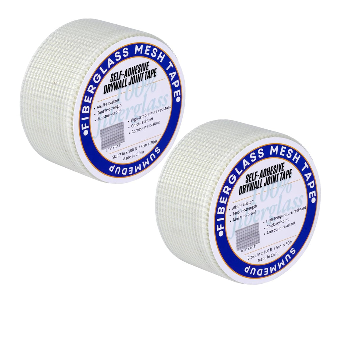 Drywall Repair Tape Fiberglass Mesh Self-Adhesive Drywall Joint Tape 2 in x 100 FT for Wall Crack