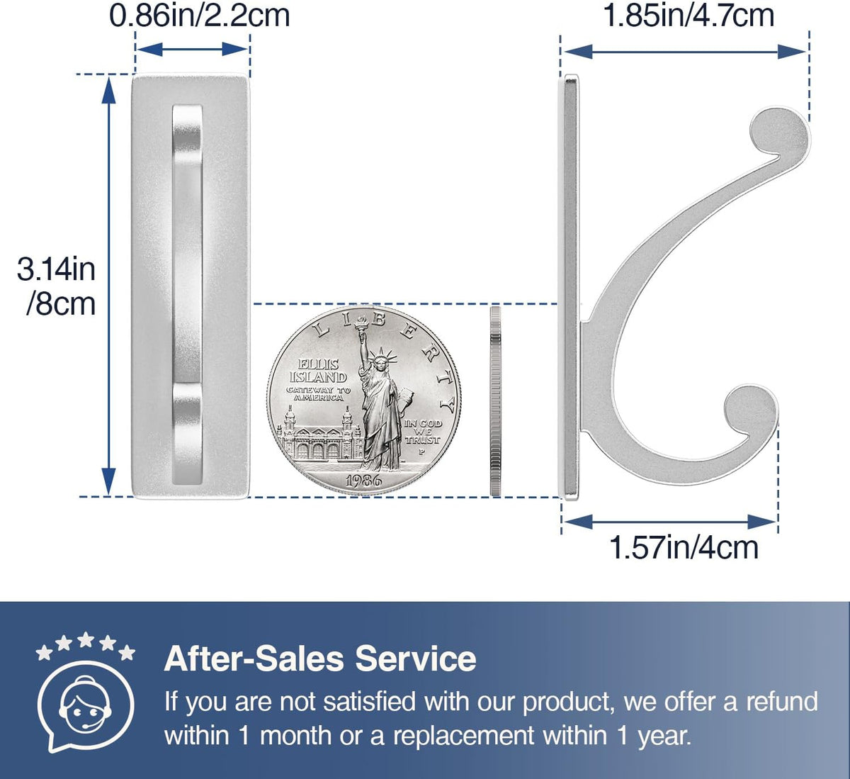 Adhesive Wall Hook for Towel/Coat - Extra Sticky 10LB Stainless, Stick on Hanger for Bath or
