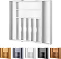 Large Premium Bamboo Silverware Organizer - Expandable Drawer Organizer & Utensil Organizer
