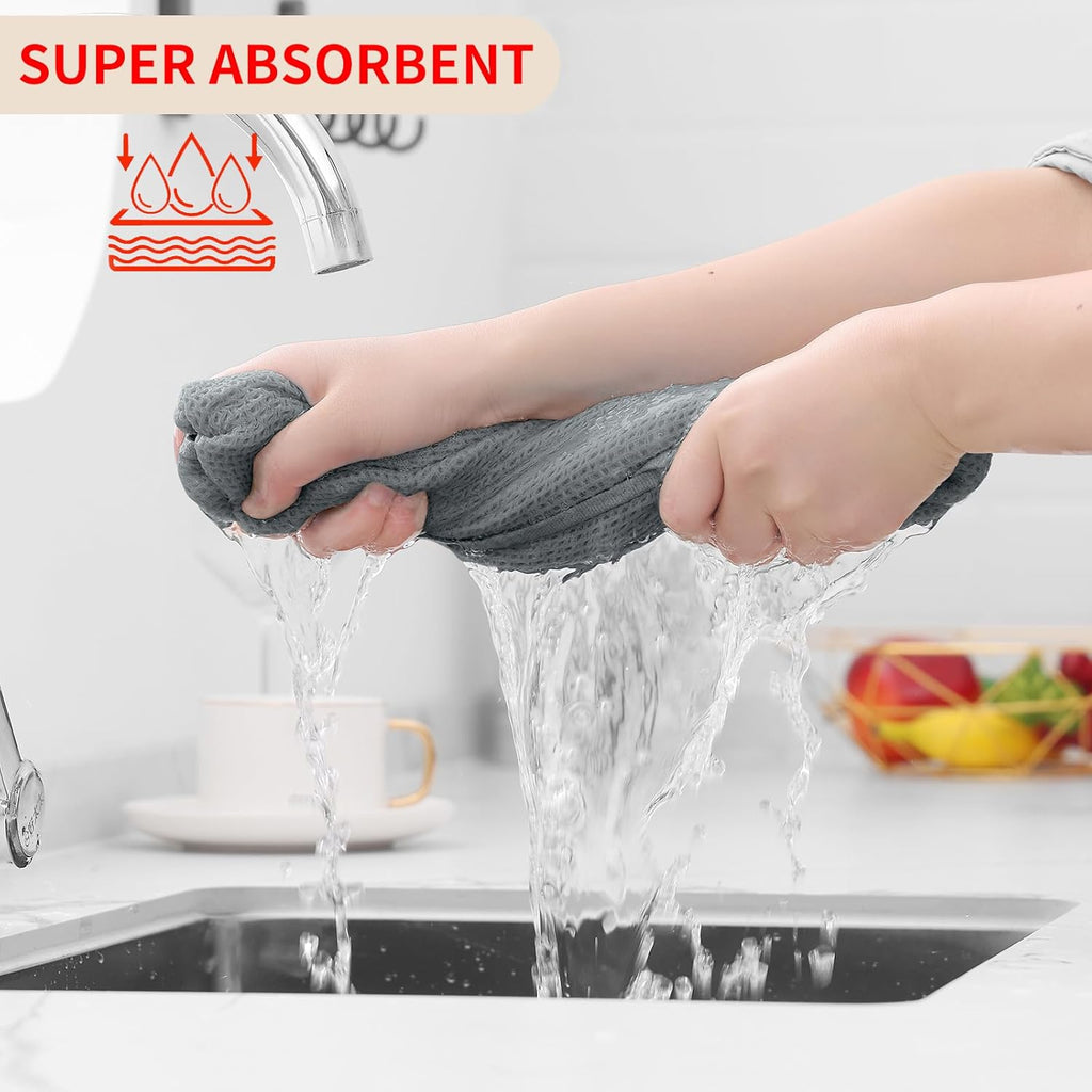 Homaxy 100% Cotton Waffle Weave Kitchen Dish Towels, Ultra Soft Absorbent Quick Drying Cleaning