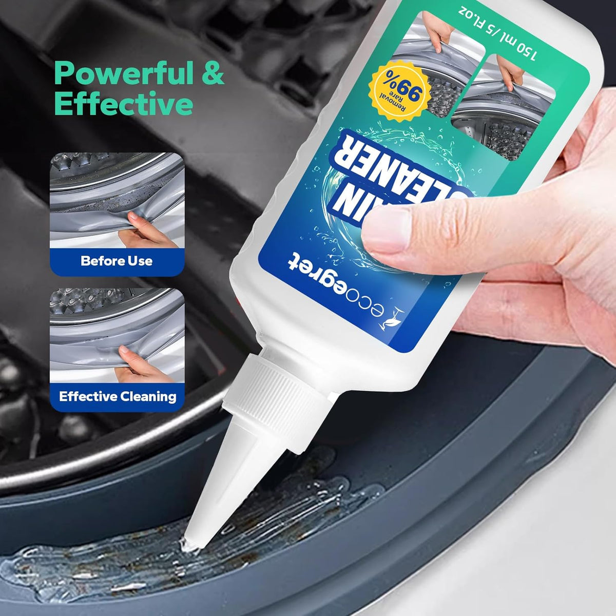 Home Remover Gel (5 Fl oz), Multifunctional Stain Remover, Washing Machine Cleaner, Refrigerator