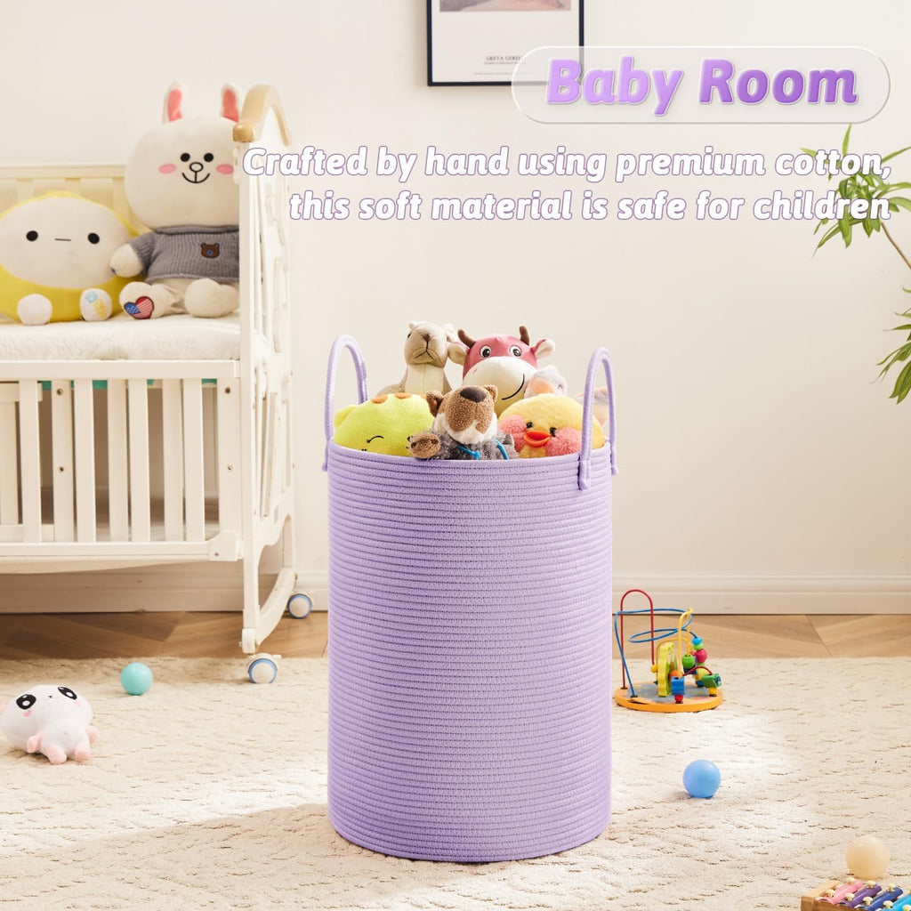 Laundry Basket,Woven Cotton Rope Laundry Hamper,60L for Decorative Storage of Dirty Clothes,Toys