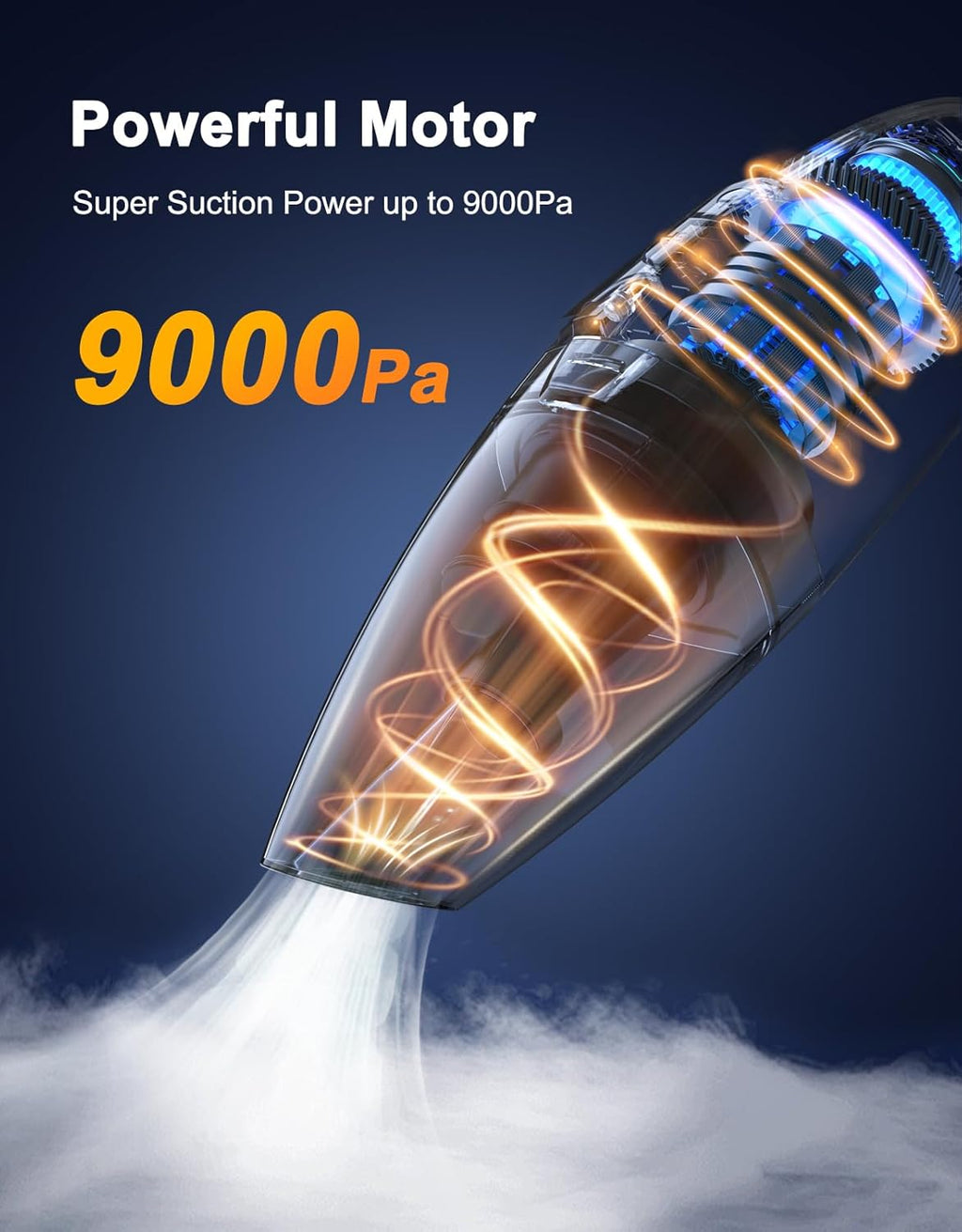 Handheld Vacuum Cordless Rechargeable 9KPA - [2H Fast Charging Dock] Portable Car Vacuum Cleaner
