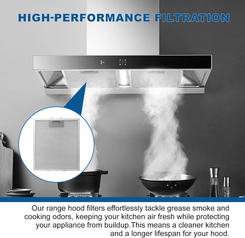 Range Hood Filter Replacement 12" x 10.5"W10169961A With 5-Layer Aluminum Mesh Fit for Whirlpool