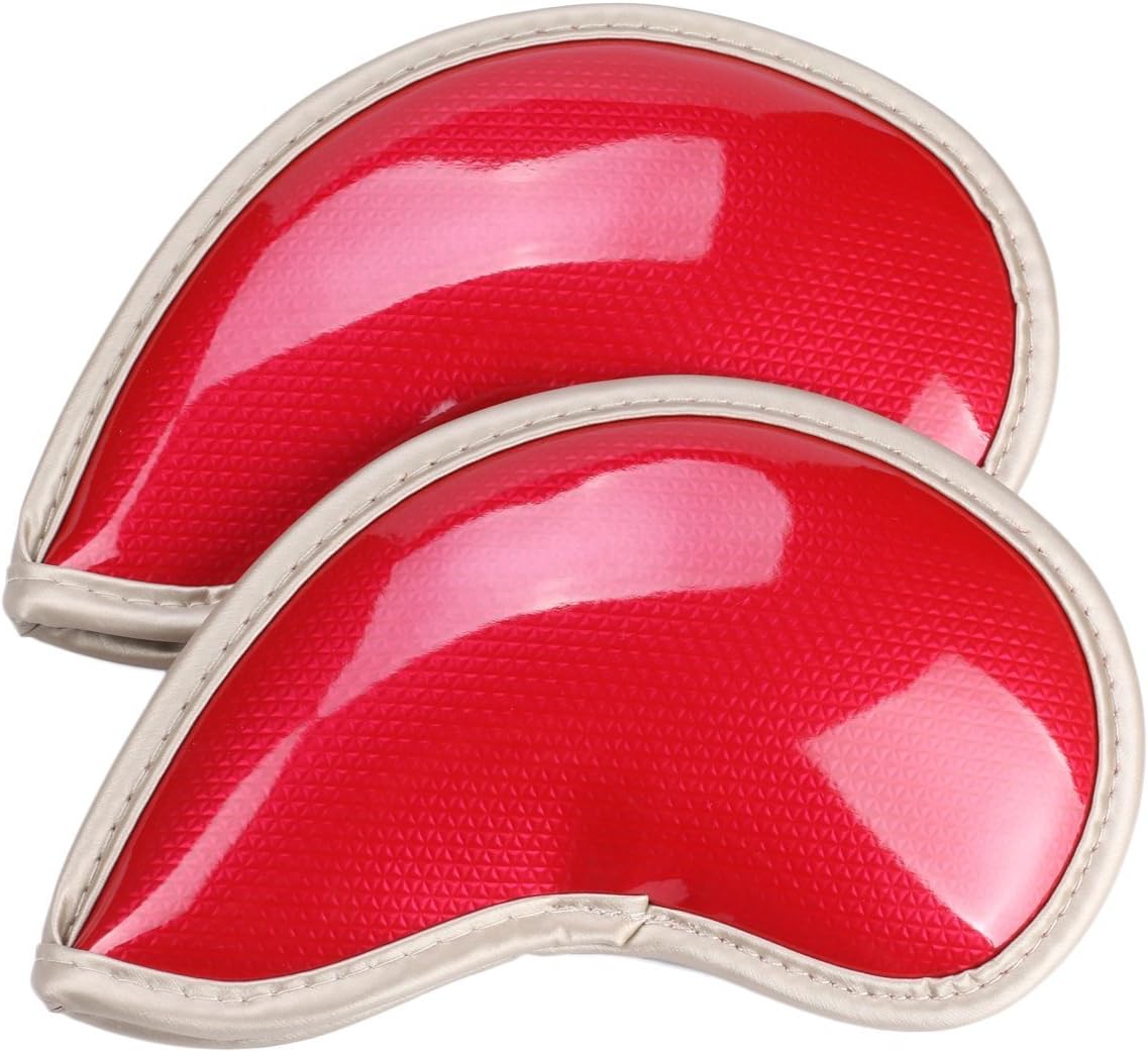 HISTAR 10pcs Crystal Pu Leather Golf Iron Head Covers Set Iron Club Headcover