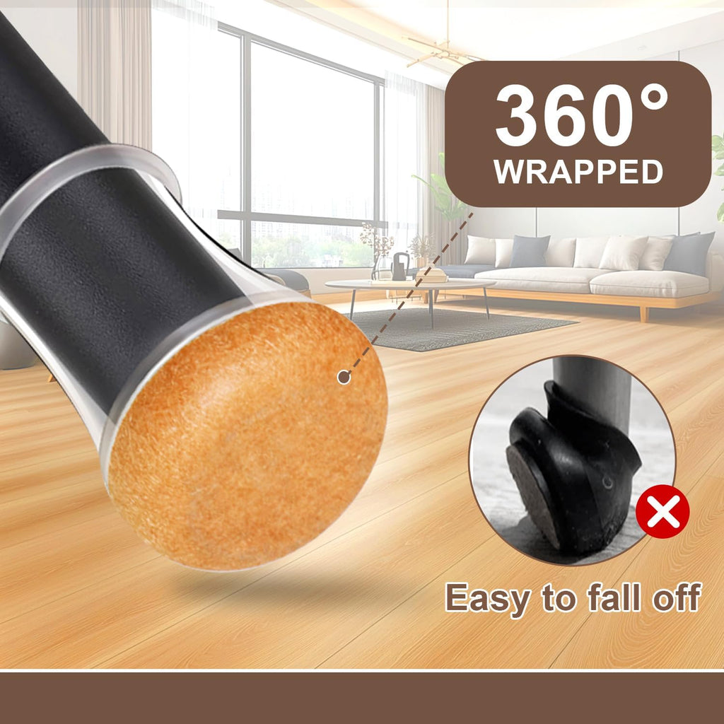 OCONDA 20 Pcs Chair Leg Floor Protectors for Hardwood Floors, Clear Rubber Furniture Sliders with