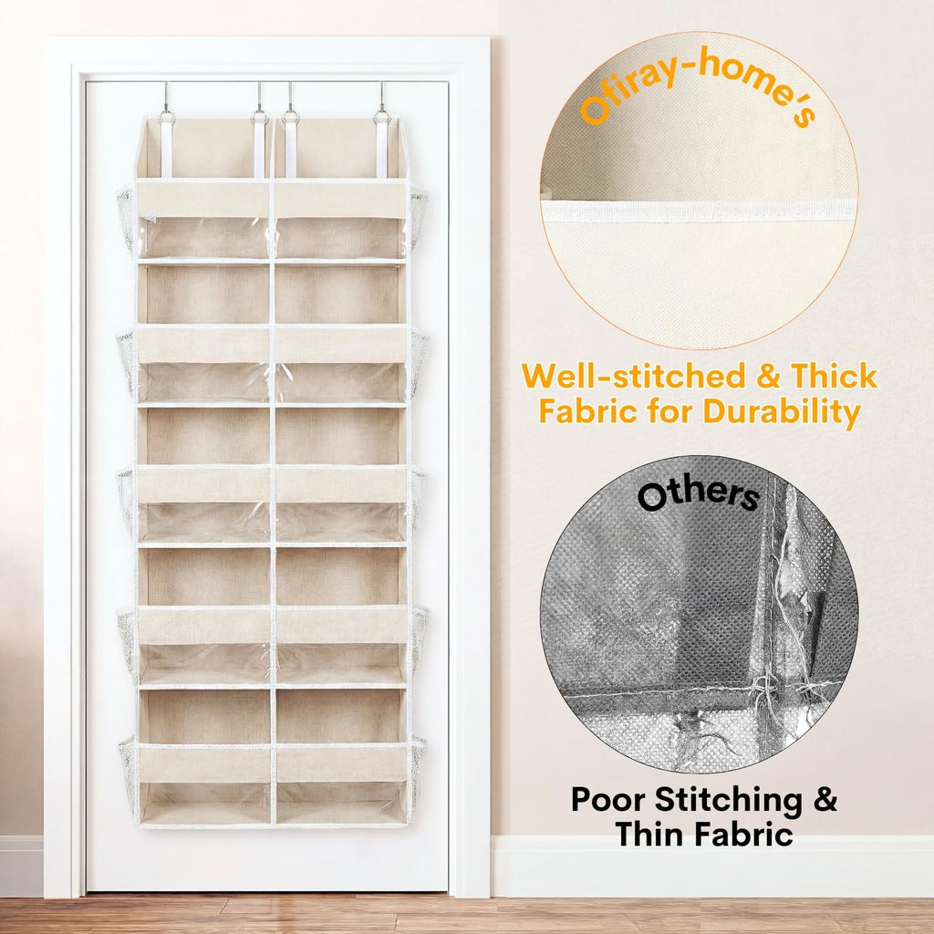 Ofiray-home Over the Door Organizer 5 Tiers,Extra Large Behind Door Storage of 10 Compartments,80