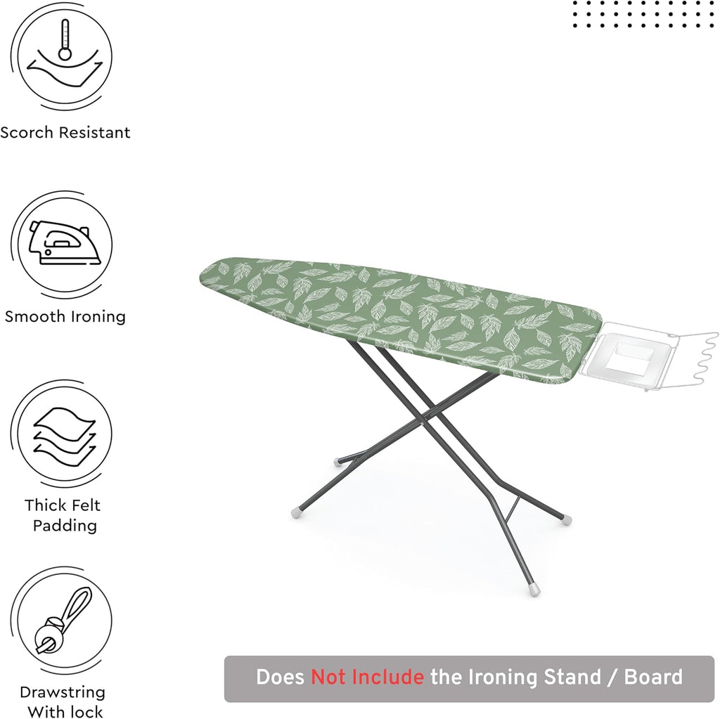 Encasa XO Ironing Board Covers (42"x14") Drawstring Tightening with Thick 3 mm Felt Padding, Easy