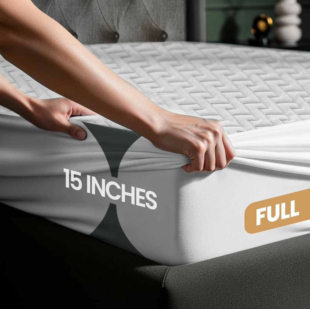 Utopia Bedding Waterproof Mattress Protector Full Size, Premium 3D Air Soft Fabric Mattress Cover