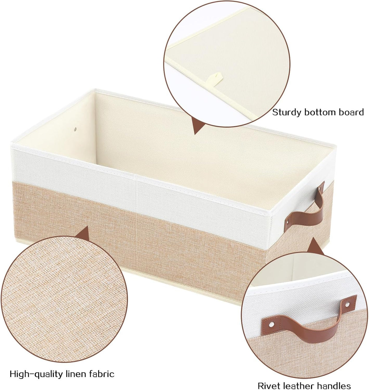 6 Pack Fabric Storage Bins, Large Storage Baskets for Shelves, Foldable Closet Organizer Storage