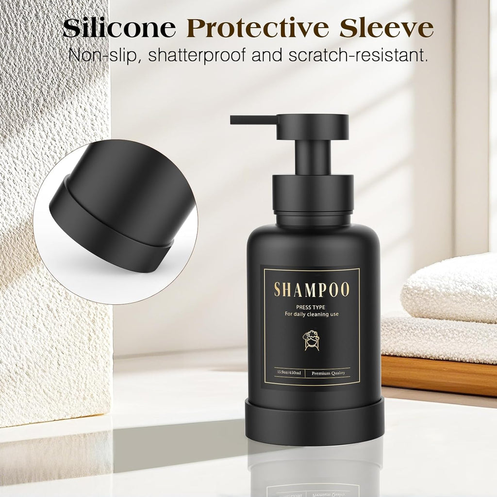 Luxspire Foaming Soap Dispenser, Glass Foam Pump Soap Dispenser, Non-Slip Hand Soap Dispenser with