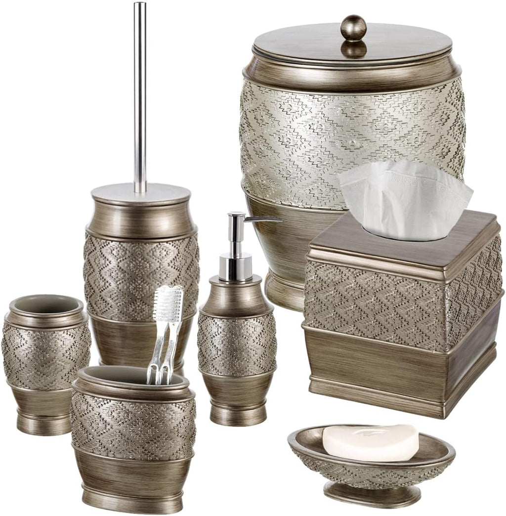 Creative Scents Dublin Silver Toilet Brush Set - Toilet Bowl Cleaner Brush and Holder - Decorative