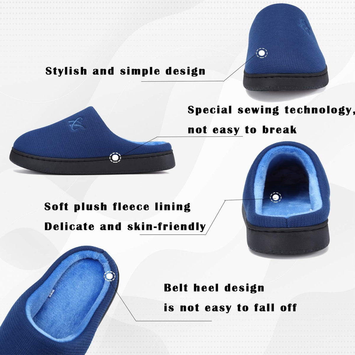 Memory Foam Slippers for Women's and Men's Casual House Shoes