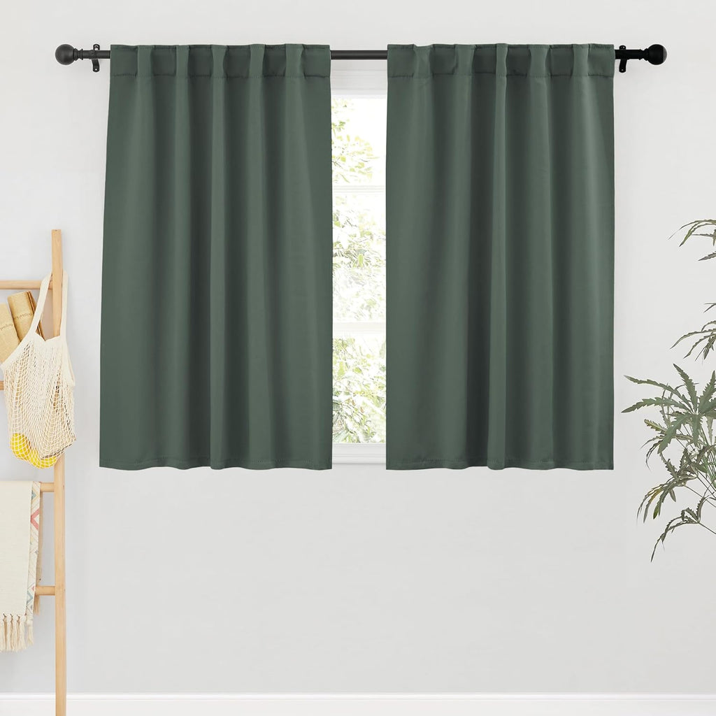 RYB HOME Small Window Curtains Blackout, Privacy Thermal Insulating Drapes for Bedroom Bathroom