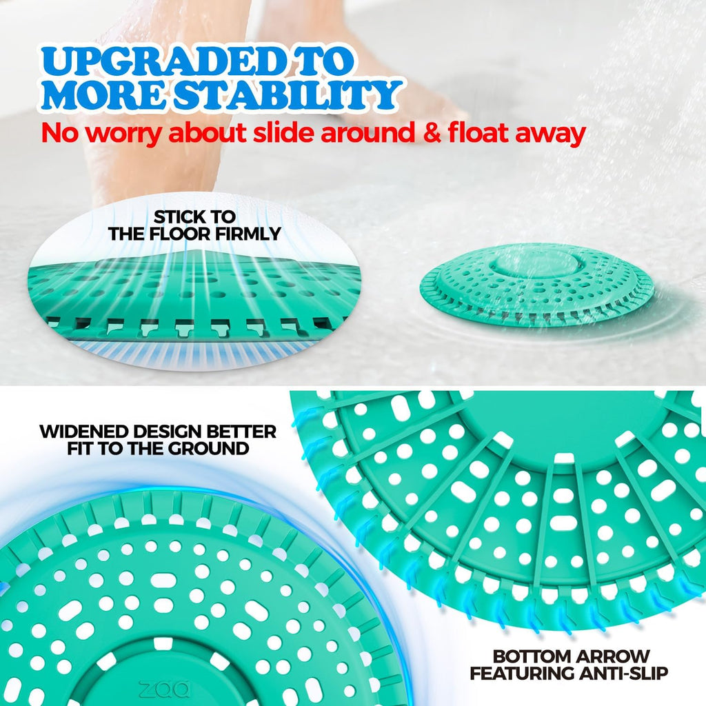 zaa Shower Drain Hair Catcher, 2 Pack Premium Silicone Drain Protector & Shower Drain Cover for