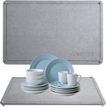 Stone Dish Drying Mat 24"×16" Large Diatomaceous Earth Dishes Quick Dry Pad for Kitchen Counter