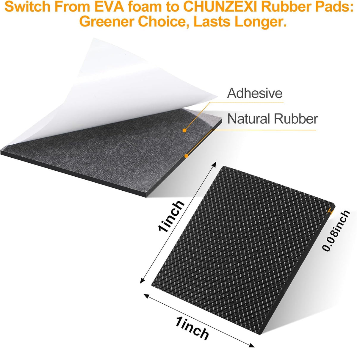 CHUNZEXI Non Slip Furniture Pads - 48 Premium Furniture Grippers Self Adhesive Rubber Furniture