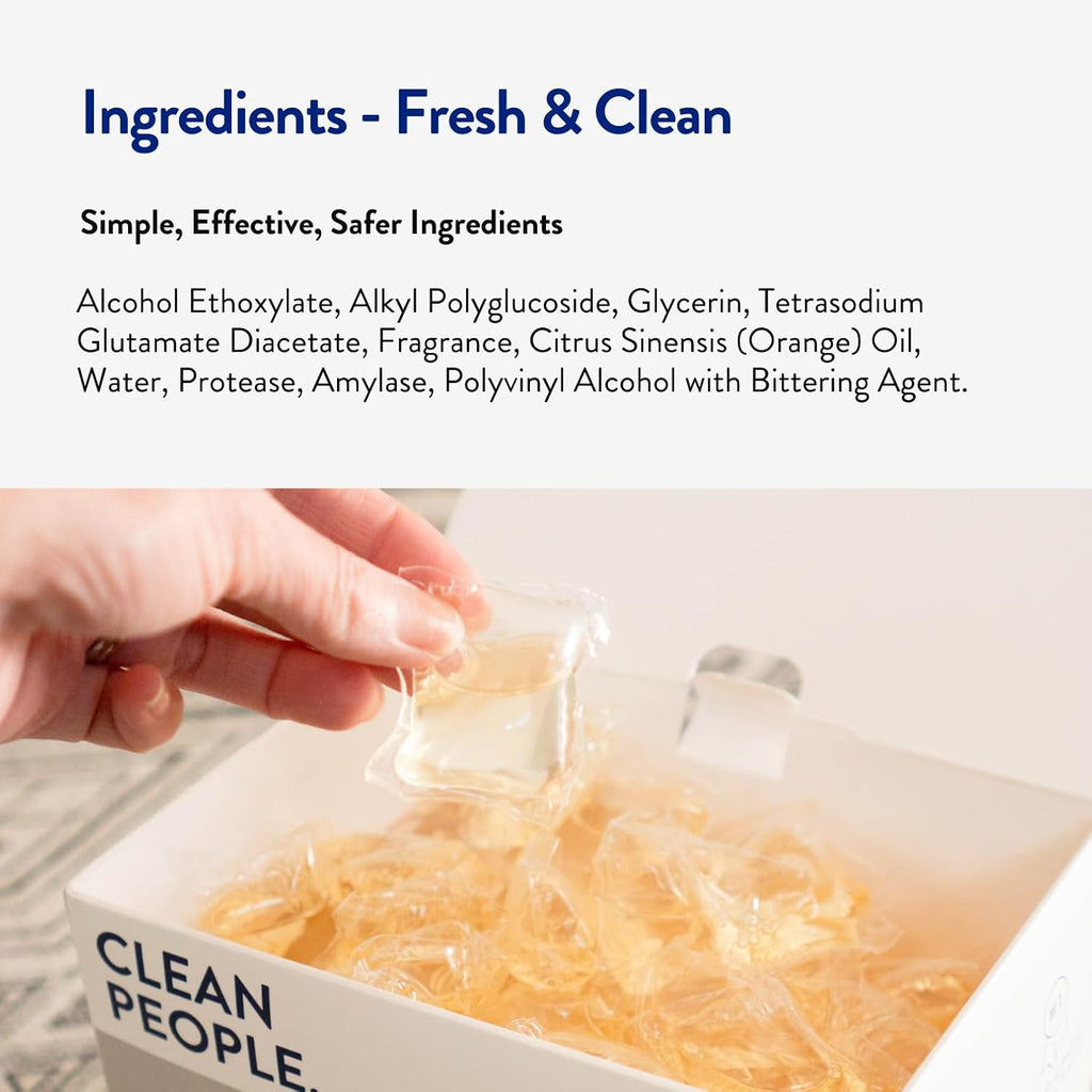 The Clean People Laundry Detergent Pods - Hypoallergenic Laundry Pods - Ultra Concentrated