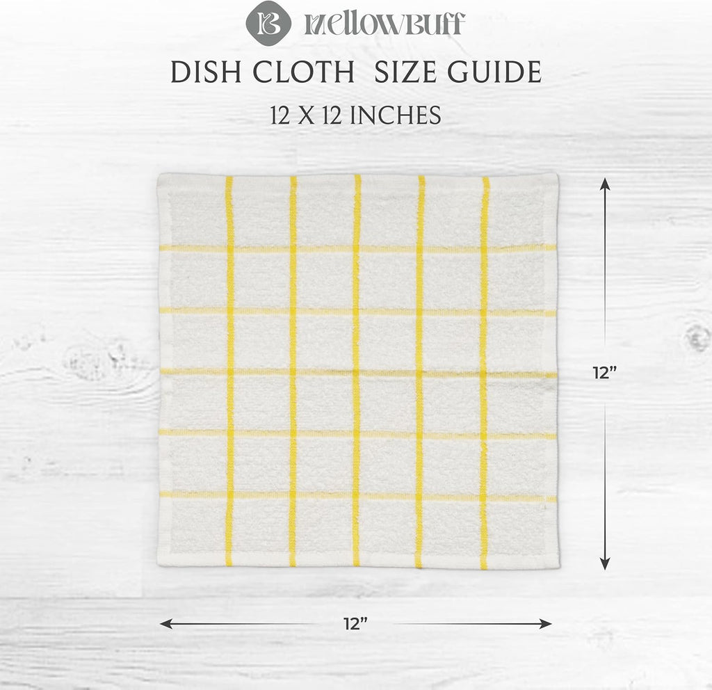 100% Cotton Terry Dish Cloth & Dish Towel, 6 Pack, Super Soft and Absorbent Kitchen Towels, Perfect