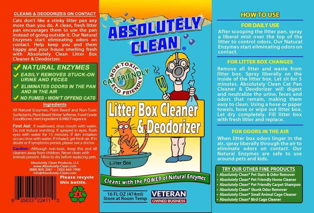 Absolutely Clean Litter Box Cleaner and Odor Eliminator, Eliminate Odors Quickly, Neutralizes Urine