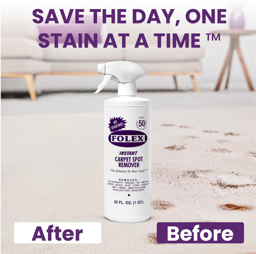 FOLEX Instant Carpet Spot Remover 32 oz – Powerful Stain Remover for Carpets, Upholstery & Rugs