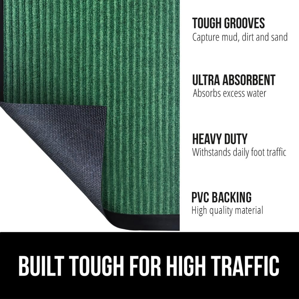 GORILLA GRIP Traffic Guard Door Mat, 47x35, Heavy Duty Welcome Mats, Commercial Office Space