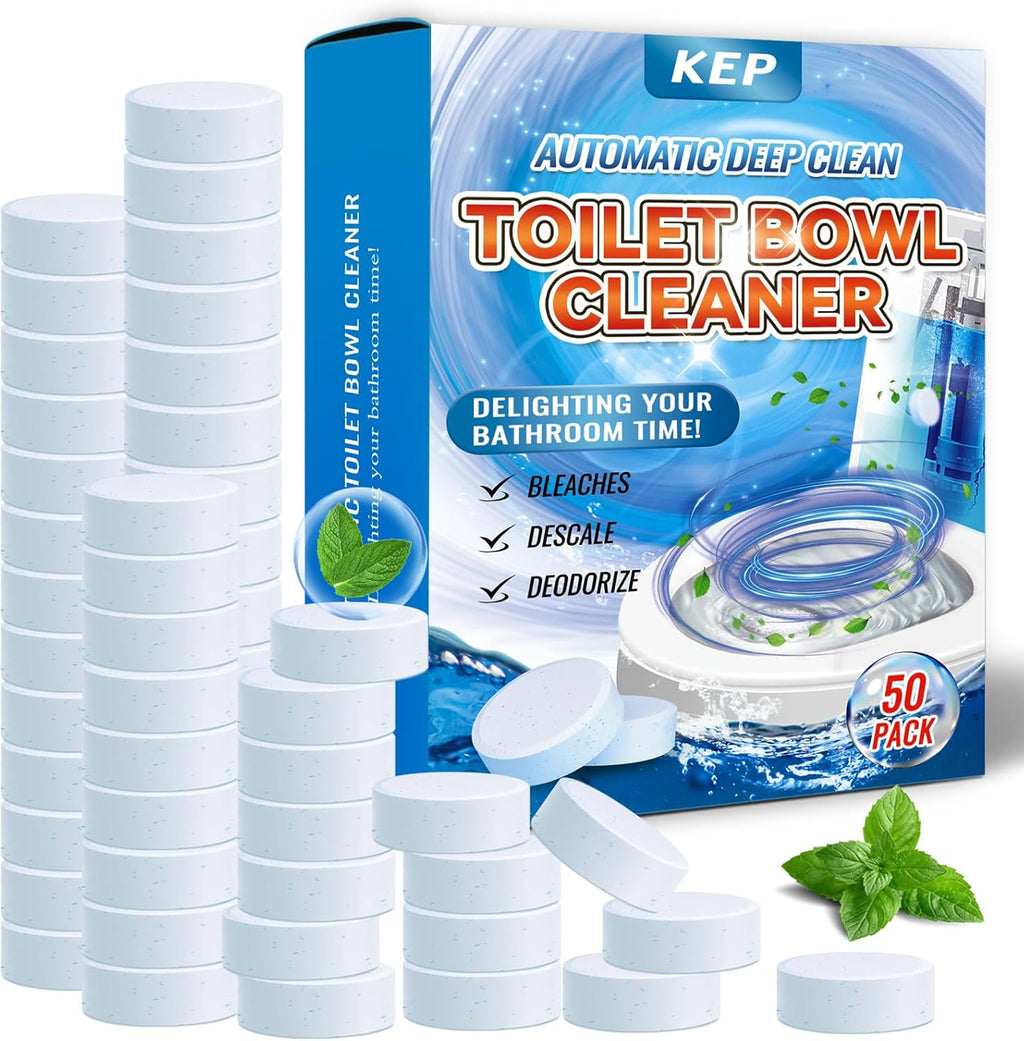 Automatic Toilet Bowl Cleaner Tablets–Fresh Scent,50 PACK,Long-Lasting Clean–Safe for Tanks&Pipes