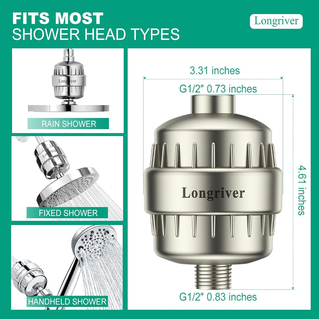 R7 Shower Filter High Put Shower Water Filter for Hard Water 99.99% Remove Chlorine, Shower Water