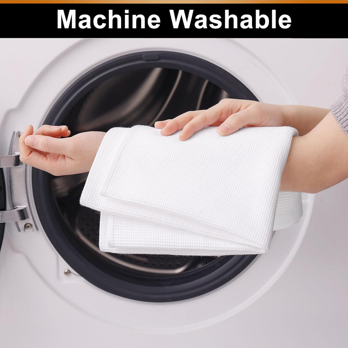 Homaxy 100% Cotton Waffle Weave Kitchen Towels - 4 Pack Soft and Absorbent Dish Towels - 16 x 26