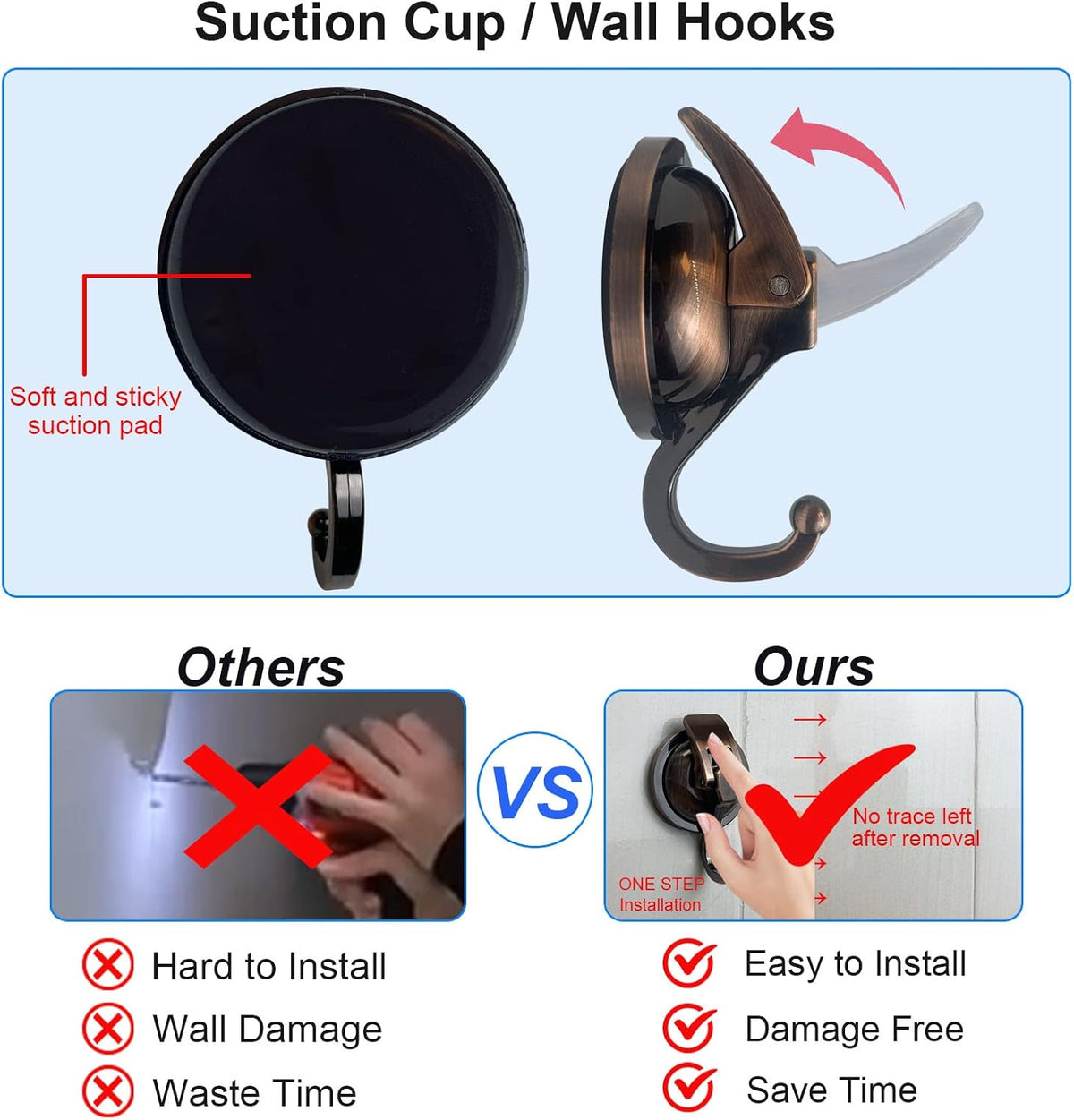 Suction Cup Hooks Heavy Duty Vacuum Suction Shower Hooks Glass Suction Cup Hooks Bathroom Robe