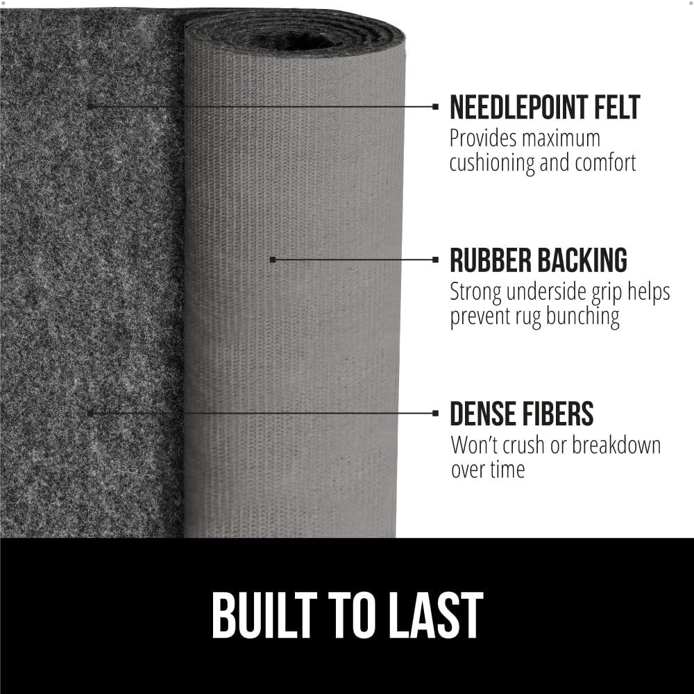GORILLA GRIP Felt and Natural Rubber Stay in Place Slip Resistant Rug Pad, 1/8in Thick, 5x7 FT