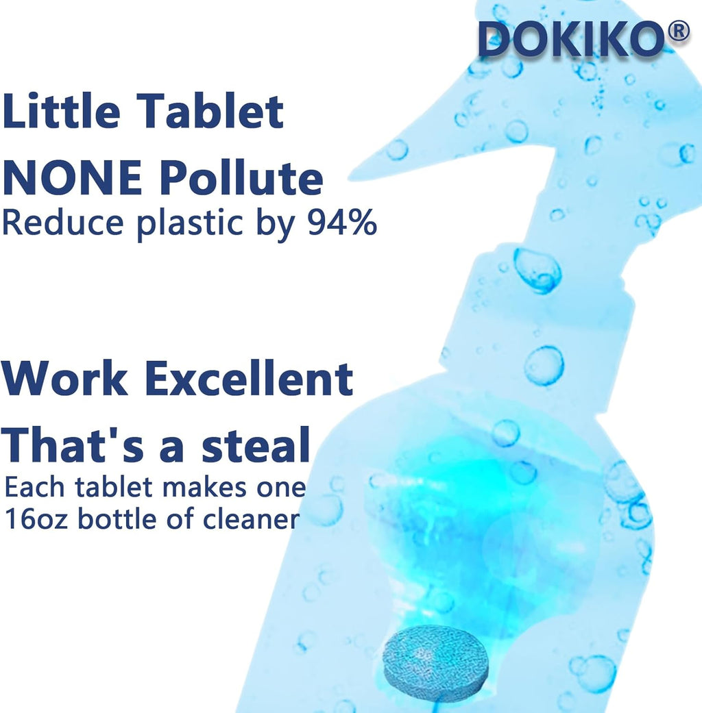Glass Cleaner Refill Tablets - 50 Concentrated Multi-Surface Cleaning Tablets, 1 Pack Makes 50 * 16