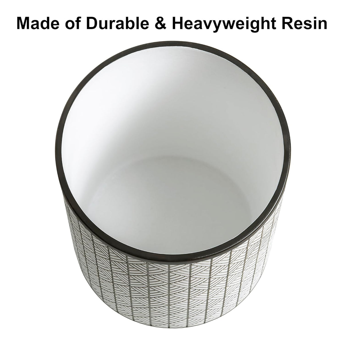 Allure Home Creation Shelby Resin Grey Multicolored Wastebasket Trash Can, Compact Size, 1.74
