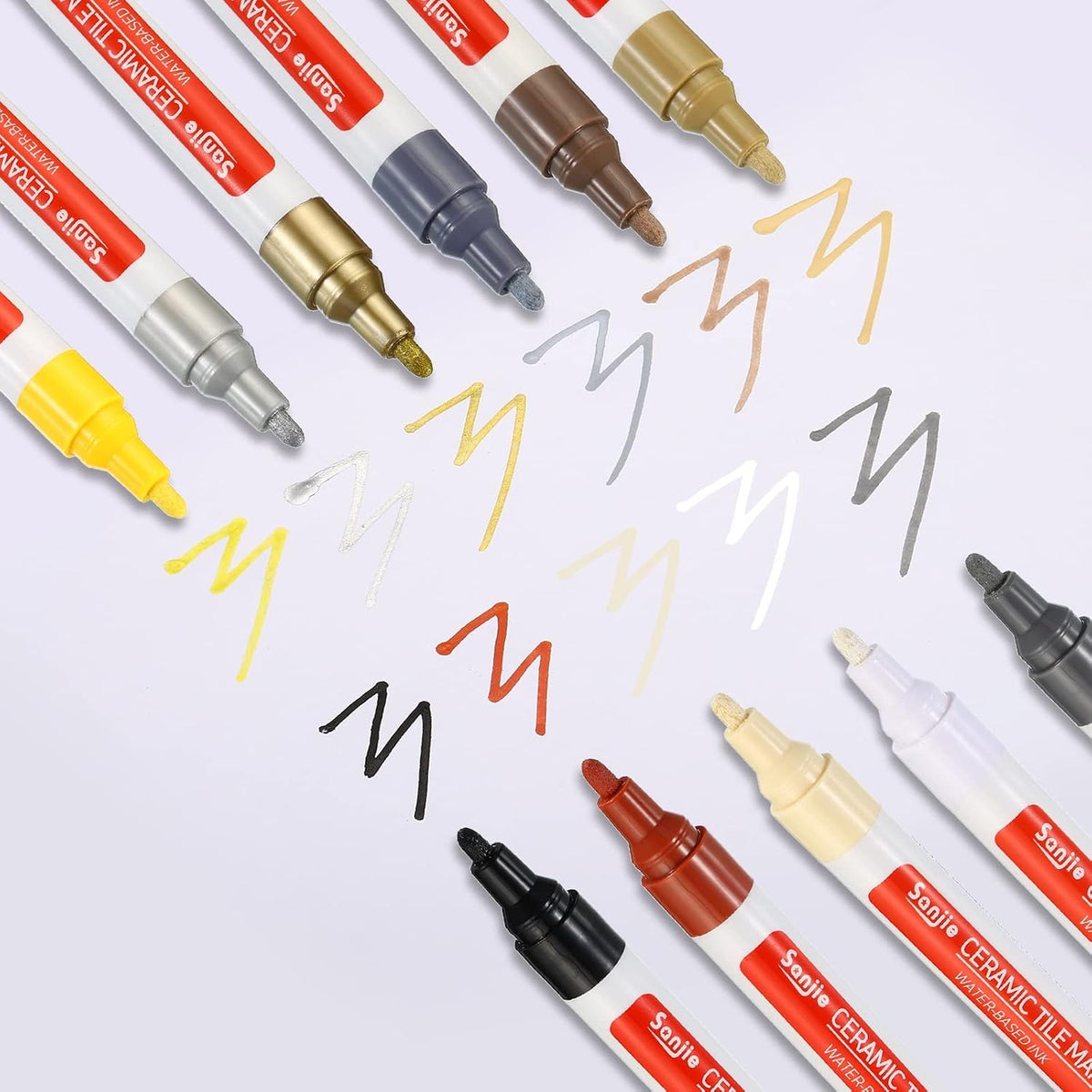 PATIKIL Grout Pen, 4 Pack Beige Tile Marker Waterproof Grout Sealer Pen Tile Repair Pens Paint Pens