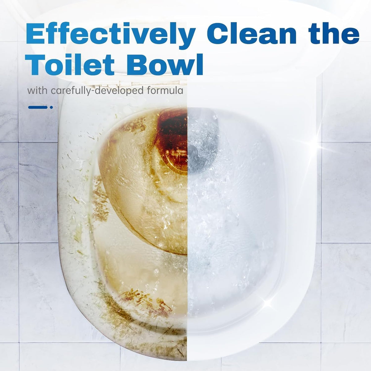 Vacplus Toilet Bowl Cleaner Tablets 40 PACK, Automatic Cleaners with Bleach, Slow-Releasing Toilet
