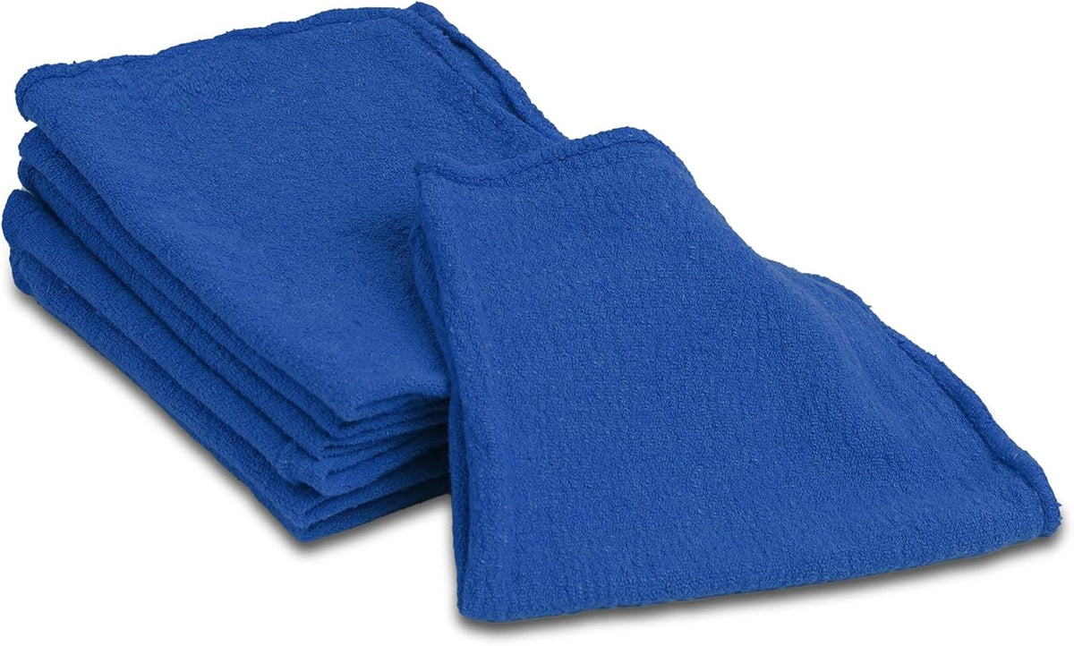 Cotton Shop Towels - Pack of 50 Cleaning Rags 12'' x 14'' - Super Soft and Absorbent Shop Rags for