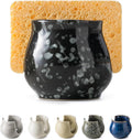 Kitchen Sponge Holder, Ceramic Dish Sponge Holder Kithen Sink Organizer Farmhouse Brush Holder Dish