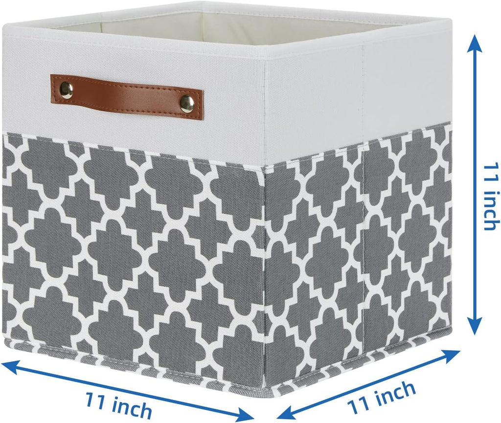 Temary 11x11x11 Cube Storage Bins Cube Organizer Bins 4 Pack Canvas Storage Bin for Home, Cube