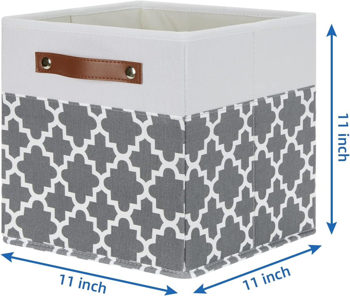 Temary 11x11x11 Cube Storage Bins Cube Organizer Bins 4 Pack Canvas Storage Bin for Home, Cube