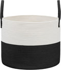 Woven Blanket Basket,65L Large Rope Storage Bin with Handles, Organizer for Blankets Toys Book and