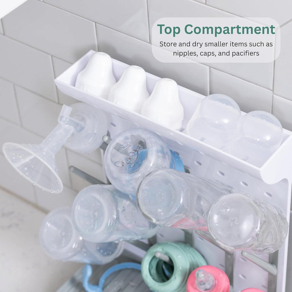 Baby Bottle Drying Rack – Large Vertical Bottle Dryer for 15 Bottles, Space-Saving Countertop Rack