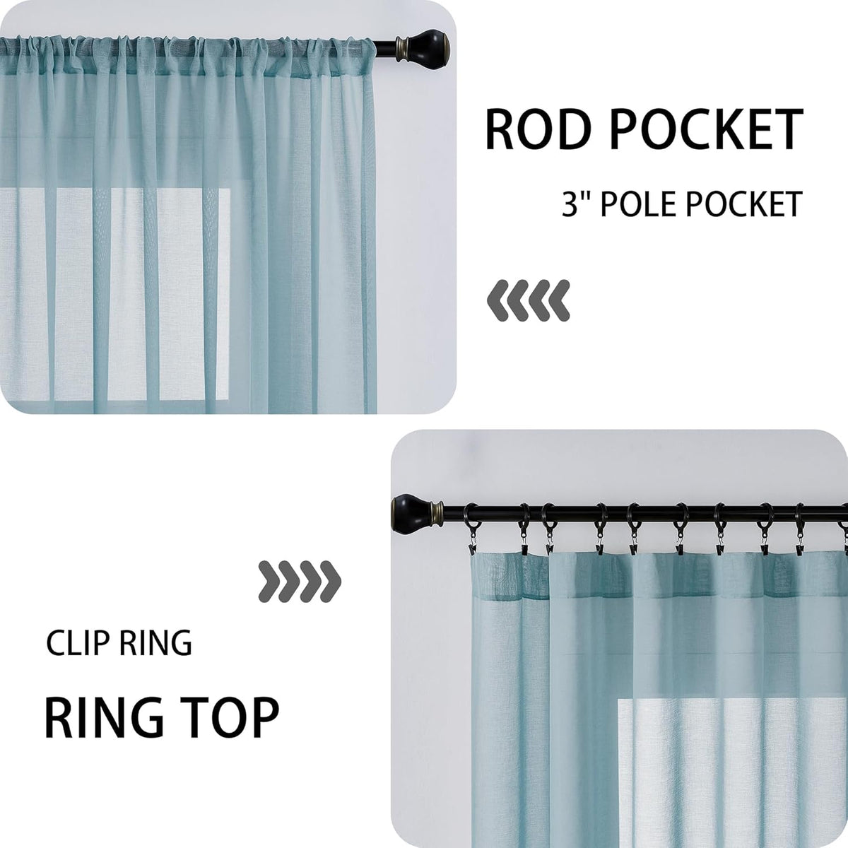 Tollpiz Short Sheer Door Curtains Closet Linen Textured Curtains Sheer Doorway Light Filtering