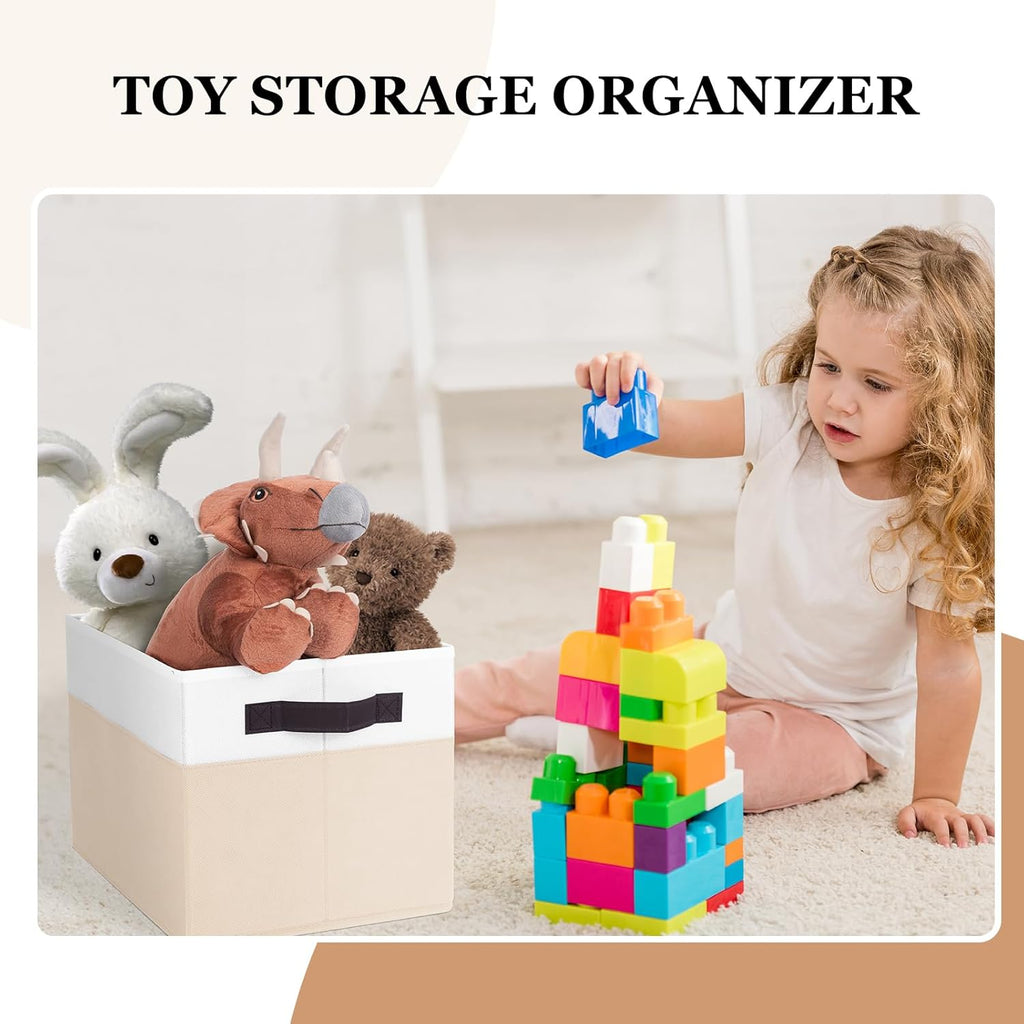 6 Pack Large Toy Box Chest, Collapsible Sturdy Toy Storage Organizer Bins Baskets for Kids, Boys