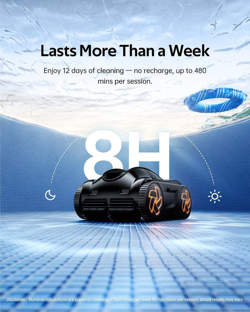 (2025 Upgrade) iGarden Pool Cleaner K80, 8H Runtime, Robotic Cordless Pool Vacuum, Smart