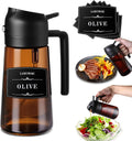 2-in-1 Glass Oil Dispenser & Sprayer - 16oz/470ml Leakproof Olive Oil Sprayer Bottle for Cooking