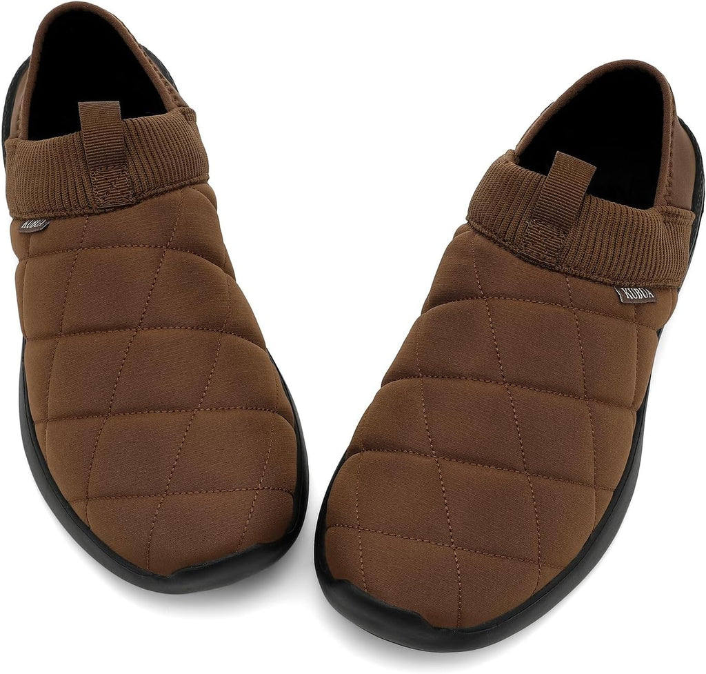KUBUA Slippers for Men and Womens Indoor House Shoes Plush Slip on Outdoor Garden Loafers