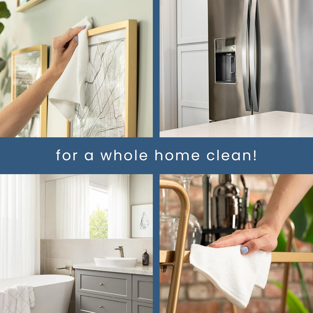 S&T INC. 50 Pack Microfiber Cleaning Cloth, Bulk Towels for Home, Reusable Microfiber Towels for