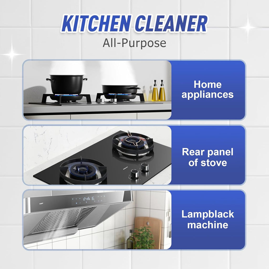Kitchen Heavy Oil Cleaner, 2025 Newly Upgraded Heavy Duty Oil Stain Remover, 500 ML Multipurpose