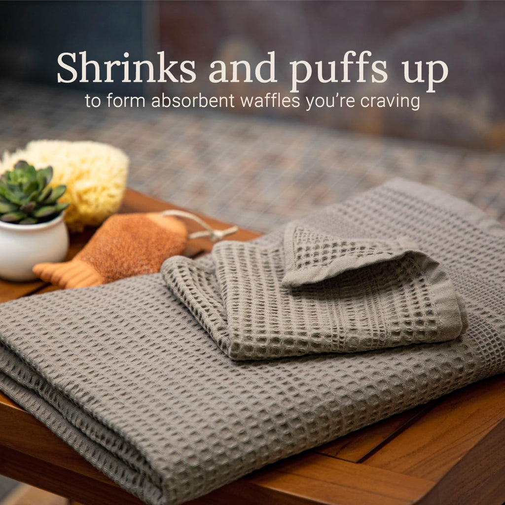 GILDEN TREE Waffle Towels for Bathroom, 100% Cotton Quick Dry Towel, Waffle Bath Towels Large